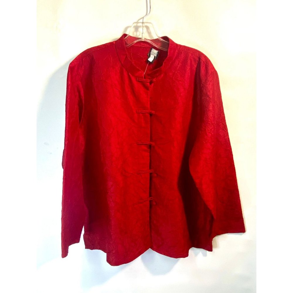 Eileen fisher Crushed Silk top with Frog closures